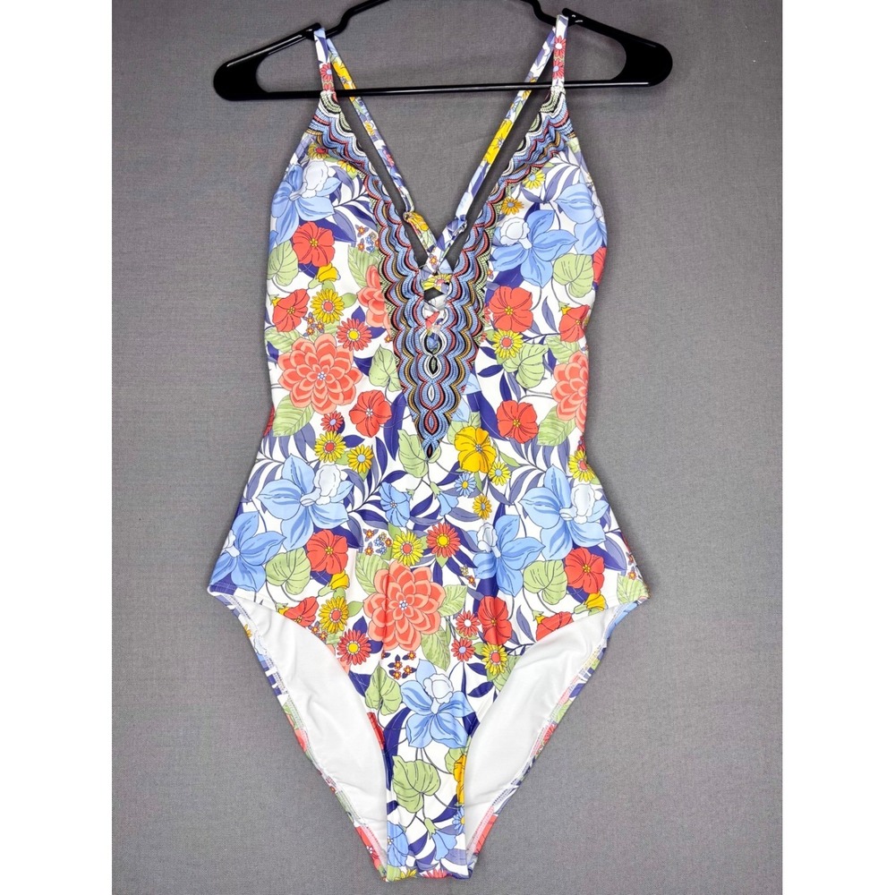 Cupshe Floral One-Piece Swimsuit - NWT - Women's Size Medium - Tropic Muse